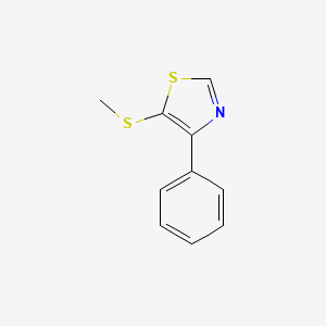molecular formula C10H9NS2 B14574432 5-(Methylsulfanyl)-4-phenyl-1,3-thiazole CAS No. 61580-02-7