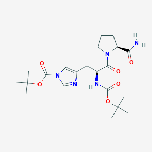 molecular formula C21H33N5O6 B14574451 N,1-Bis(tert-butoxycarbonyl)-L-histidyl-L-prolinamide CAS No. 61464-30-0