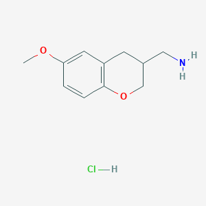 molecular formula C11H16ClNO2 B1457446 (6-Methoxychroman-3-yl)methanamine hydrochloride CAS No. 1187929-03-8