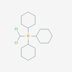molecular formula C19H34Cl2Si B14574483 Tricyclohexyl(dichloromethyl)silane CAS No. 61209-14-1