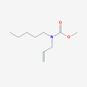 molecular formula C10H19NO2 B14574505 Carbamic acid, pentyl-2-propenyl-, methyl ester CAS No. 61357-25-3