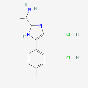 molecular formula C12H17Cl2N3 B1457451 [1-[4-(4-Methylphenyl)-1H-imidazol-2-YL]ethyl]amine dihydrochloride CAS No. 1426290-43-8