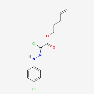 molecular formula C13H14Cl2N2O2 B14574539 Pent-4-en-1-yl chloro[2-(4-chlorophenyl)hydrazinylidene]acetate CAS No. 61364-02-1