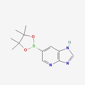 molecular formula C12H16BN3O2 B1457455 6-(4,4,5,5-Tetramethyl-1,3,2-dioxaborolan-2-YL)-3H-imidazo[4,5-B]pyridine CAS No. 1254697-46-5