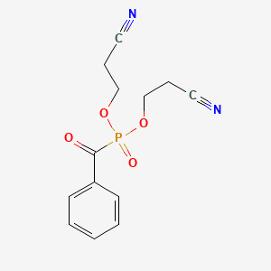 molecular formula C13H13N2O4P B14574579 Bis(2-cyanoethyl) benzoylphosphonate CAS No. 61244-79-9