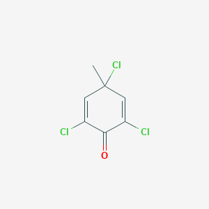 molecular formula C7H5Cl3O B14574655 2,4,6-Trichloro-4-methylcyclohexa-2,5-dien-1-one CAS No. 61305-66-6