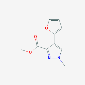 molecular formula C10H10N2O3 B14574691 Methyl 4-(furan-2-yl)-1-methyl-1H-pyrazole-3-carboxylate CAS No. 61354-74-3