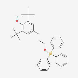 molecular formula C35H42O2Si B14574692 2,6-Di-tert-butyl-4-{3-[(triphenylsilyl)oxy]propyl}phenol CAS No. 61503-85-3