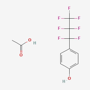 molecular formula C11H9F7O3 B14574709 Acetic acid--4-(heptafluoropropyl)phenol (1/1) CAS No. 61324-27-4