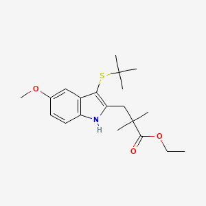 molecular formula C20H29NO3S B1457473 ethyl 3-(3-(tert-butylthio)-5-methoxy-1H-indol-2-yl)-2,2-dimethylpropanoate CAS No. 1431697-75-4