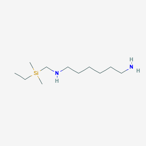 molecular formula C11H28N2Si B14574744 N~1~-{[Ethyl(dimethyl)silyl]methyl}hexane-1,6-diamine CAS No. 61709-73-7