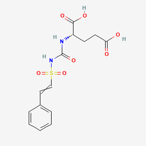 molecular formula C14H16N2O7S B14574780 N-[(2-Phenylethenesulfonyl)carbamoyl]-L-glutamic acid CAS No. 61299-04-5