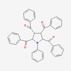 molecular formula C38H29NO4 B14574832 Methanone, (1-phenyl-2,3,4,5-pyrrolidinetetrayl)tetrakis[phenyl- CAS No. 61456-85-7