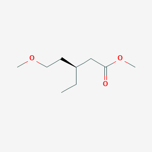 molecular formula C9H18O3 B14574835 Pentanoic acid, 3-ethyl-5-methoxy-, methyl ester, (S)- CAS No. 61198-55-8