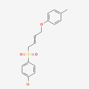 molecular formula C17H17BrO3S B14574996 1-Bromo-4-[4-(4-methylphenoxy)but-2-ene-1-sulfonyl]benzene CAS No. 61565-38-6
