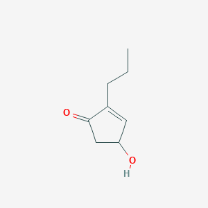 molecular formula C8H12O2 B14575011 4-Hydroxy-2-propylcyclopent-2-en-1-one CAS No. 61369-20-8