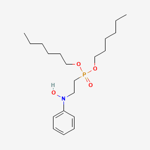 molecular formula C20H36NO4P B14575051 Dihexyl {2-[hydroxy(phenyl)amino]ethyl}phosphonate CAS No. 61211-71-0