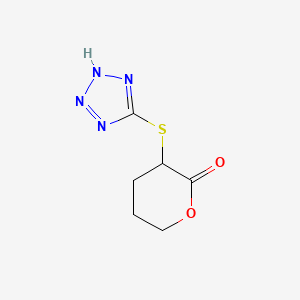 molecular formula C6H8N4O2S B14575058 3-[(2H-Tetrazol-5-yl)sulfanyl]oxan-2-one CAS No. 61631-44-5