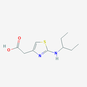 molecular formula C10H16N2O2S B1457507 2-{2-[(Pentan-3-yl)amino]-1,3-thiazol-4-yl}acetic acid CAS No. 1537099-85-6
