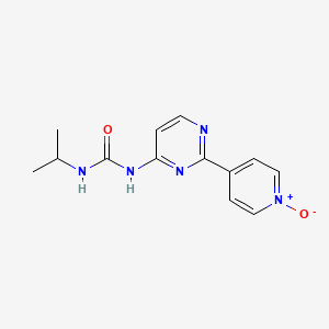 molecular formula C13H15N5O2 B14575109 N-[2-(1-Oxo-1lambda~5~-pyridin-4-yl)pyrimidin-4-yl]-N'-propan-2-ylurea CAS No. 61310-26-7