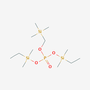 molecular formula C12H33O4PSi3 B14575199 Bis[ethyl(dimethyl)silyl] (trimethylsilyl)methyl phosphate CAS No. 61357-02-6