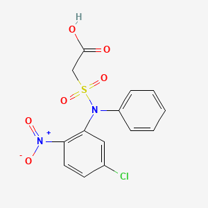 molecular formula C14H11ClN2O6S B14575228 Acetic acid, [[(5-chloro-2-nitrophenyl)phenylamino]sulfonyl]- CAS No. 61154-64-1