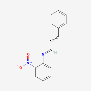 molecular formula C15H12N2O2 B14575326 Benzenamine, 2-nitro-N-(3-phenyl-2-propenylidene)- CAS No. 61660-20-6