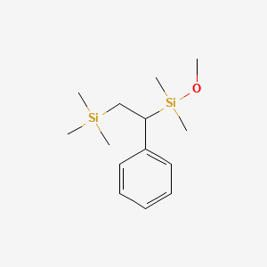 molecular formula C14H26OSi2 B14575378 Methoxy(dimethyl)[1-phenyl-2-(trimethylsilyl)ethyl]silane CAS No. 61245-00-9