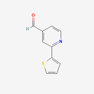 molecular formula C10H7NOS B1457551 2-(Thiophen-2-yl)isonicotinaldehyde CAS No. 1226163-72-9