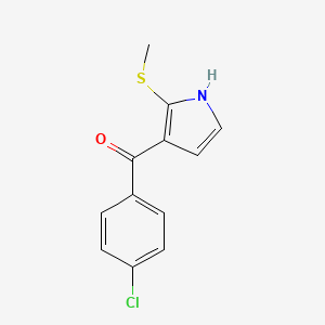 molecular formula C12H10ClNOS B14575562 Methanone, (4-chlorophenyl)[2-(methylthio)-1H-pyrrol-3-yl]- CAS No. 61201-12-5