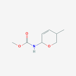 molecular formula C8H13NO3 B14575573 Carbamic acid, (5,6-dihydro-5-methyl-2H-pyran-2-yl)-, methyl ester CAS No. 61639-93-8