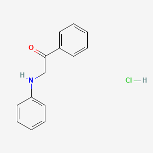 molecular formula C14H14ClNO B14575576 Ethanone, 1-phenyl-2-(phenylamino)-, hydrochloride CAS No. 61416-35-1