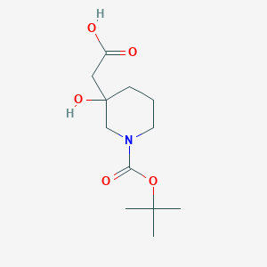 2-(1-[(tert-Butoxy)carbonyl]-3-hydroxypiperidin-3-yl)acetic acid