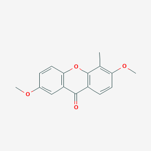 molecular formula C16H14O4 B14575655 2,6-Dimethoxy-5-methyl-9H-xanthen-9-one CAS No. 61234-50-2