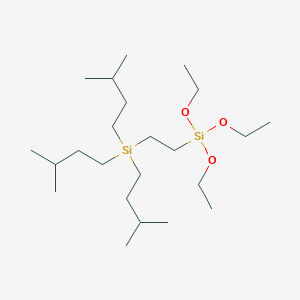 molecular formula C23H52O3Si2 B14575688 Triethoxy{2-[tris(3-methylbutyl)silyl]ethyl}silane CAS No. 61210-74-0