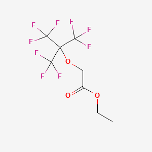 molecular formula C8H7F9O3 B14575698 Ethyl {[1,1,1,3,3,3-hexafluoro-2-(trifluoromethyl)propan-2-yl]oxy}acetate CAS No. 61468-27-7