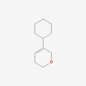 molecular formula C11H18O B14575845 2H-Pyran, 3-cyclohexyl-5,6-dihydro- CAS No. 61639-07-4