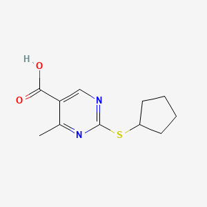 2-(Cyclopentylsulfanyl)-4-methylpyrimidine-5-carboxylic acid