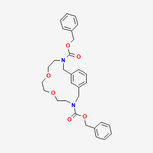 molecular formula C30H34N2O6 B14575898 Dibenzyl 6,9-dioxa-3,12-diazabicyclo[12.3.1]octadeca-1(18),14,16-triene-3,12-dicarboxylate CAS No. 61418-79-9