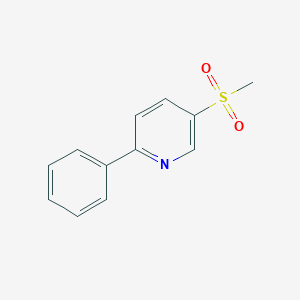 molecular formula C12H11NO2S B14575949 Pyridine, 5-(methylsulfonyl)-2-phenyl- CAS No. 61340-85-0