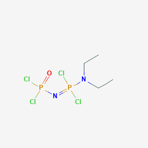 molecular formula C4H10Cl4N2OP2 B14576066 N-[Dichloro(diethylamino)-lambda~5~-phosphanylidene]phosphoramidic dichloride CAS No. 61499-73-8