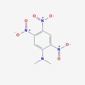 molecular formula C8H8N4O6 B14576079 Benzenamine, N,N-dimethyl-2,4,5-trinitro- CAS No. 61149-81-3