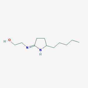 molecular formula C11H22N2O B14576087 2-[(2-Pentyl-3,4-dihydro-2H-pyrrol-5-yl)amino]ethan-1-ol CAS No. 61309-15-7