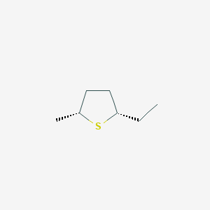 molecular formula C7H14S B14576234 (2S,5R)-2-ethyl-5-methylthiolane CAS No. 61568-29-4