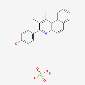 molecular formula C22H20ClNO5 B14576358 Benzo[f]quinoline, 3-(4-methoxyphenyl)-1,2-dimethyl-, perchlorate CAS No. 61430-53-3