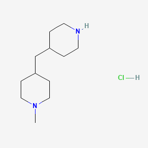 molecular formula C12H25ClN2 B1457642 1-Methyl-4-(piperidin-4-ylmethyl)piperidine hydrochloride CAS No. 1864072-26-3