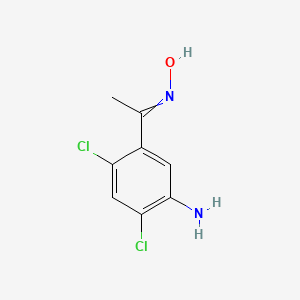 molecular formula C8H8Cl2N2O B14576430 N-[1-(5-Amino-2,4-dichlorophenyl)ethylidene]hydroxylamine CAS No. 61671-53-2