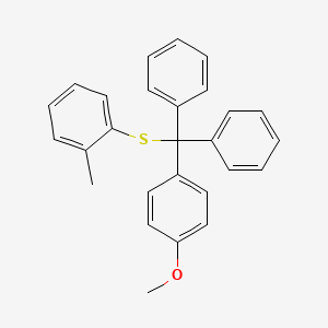 molecular formula C27H24OS B14576548 Benzene, 1-[[(4-methoxyphenyl)diphenylmethyl]thio]-2-methyl- CAS No. 61623-79-8