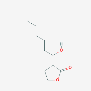 molecular formula C11H20O3 B14576711 3-(1-Hydroxyheptyl)oxolan-2-one CAS No. 61127-18-2
