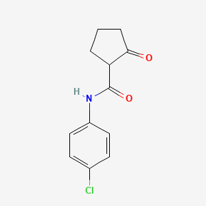 molecular formula C12H12ClNO2 B14576775 Cyclopentanecarboxamide, N-(4-chlorophenyl)-2-oxo- CAS No. 61386-86-5